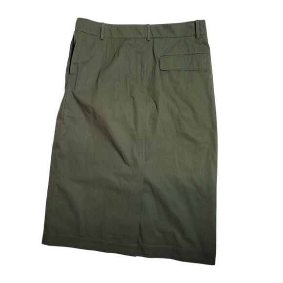 NEW COS olive green utility a-line minimalist midi skirt 12 - Picture 4 of 13